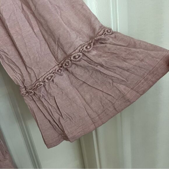 NEW Pol Boho Crochet Trim Back Exposed Zip Tunic Top Large - Picture 6 of 9